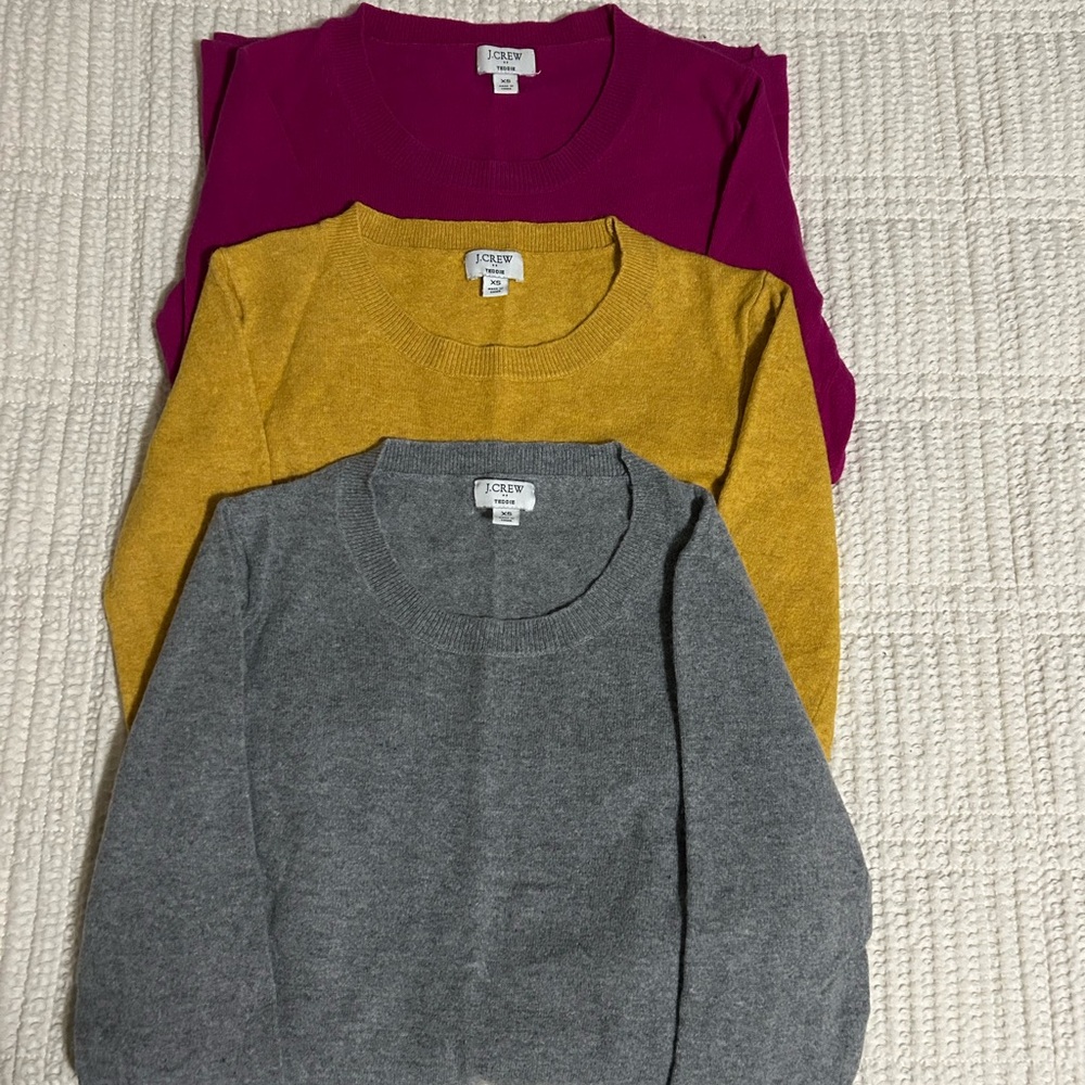 J. Crew Women's Sweater Set - Magenta, Mustard, Gray